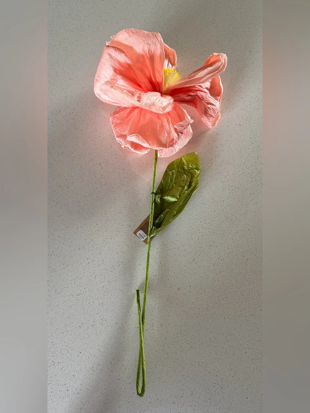 Creative Co-Op | Large Paper Flower Stem | NWT | Peach | Floral | Colorful | New